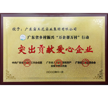 廣東省鄉(xiāng)村振興“萬企幫萬村”行動“突出貢獻愛心企業(yè)”